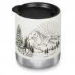Kubek termiczny Klean Kanteen Camp Mug 12oz - 355 ml biały/czarny Matte White w/Mountain Graphic