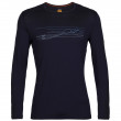 Męska koszulka Icebreaker 200 Oasis LS Crewe Ski Stripes ciemnoniebieski midnight navy