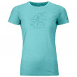 Damska koszulka Ortovox W's 120 Tec Lafatscher Topo T-Shirt niebieski Ice Waterfall