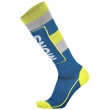 Męskie podkolanówki Mons Royale Mons Tech Cushion Sock niebieski/żółty OilyBlue/Gray/Citrus