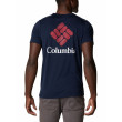 Koszulka męska Columbia Maxtrail SS Logo Tee niebieski/czerwony CollegiateNavyStackedDimension