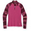 Damska koszulka Smartwool W Classic Thermal Merino BL PTTRN 1/4 ZB różowy festive fuchsia mountain scape