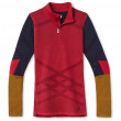 Damska koszulka Smartwool W Intraknit Merino 200 Colorblock 1/4 Zip czerwony pomegranate