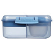 Pojemnik śniadaniowy Sistema OBP To Go Tříkomorová krabička s nádobou na jogurt a 2 tácky 1,25 l niebieski