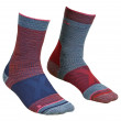 Damskie skarpety Ortovox W's Alpinist Mid Socks czerwony/niebieski HotCoral