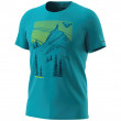 Koszulka męska Dynafit Artist Series Dri T-Shirt M turkusowy storm blue/SKI TRACES ON TOP