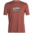 Koszulka męska Icebreaker Men Tech Lite II SS Tee Trailhead czerwony grape
