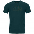Koszulka męska Ortovox 140 Cool Vintage Badge T-Shirt ciemnozielony Dark Pacific