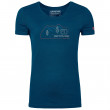 Damska koszulka Ortovox W's 140 Cool Vintage Badge T-Shirt niebieski Petrol Blue