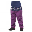 Spodnie dla maluchów z polaru Unuo Wzór softshell fioletowy