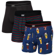 Bokserki Saxx Daytripper Boxer Brief Fly 3Pk czarny/niebieski brewdolph/gent stripe/blk