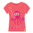 T-shirt dziecięcy Aquawave Octus różowy CoralOctopPrint
