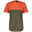 Męska koszulka kolarska Scott Trail Flow DRI SS zielony/pomarańczowy braze orange/shadow brown