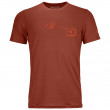 Męska koszulka Ortovox 185 Merino Logo Spray TS pomarańczowy ClayOrange