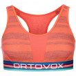 Sportowy biustonosz Ortovox 185 Rock'N'Wool Sport Top pomarańczowy Coral