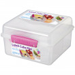 Pudełko na jedzenie Sistema Lunch Cube Max with Yogurt Pot różowy