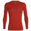 Koszulka męska Icebreaker Mens 200 Oasis LS Crewe Single Line Ski czerwony ChiliRed