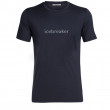 Koszulka męska Icebreaker SS Crewe Icebreaker Wordmark ciemnoniebieski MidnightNavy