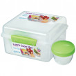 Pudełko na jedzenie Sistema Lunch Cube Max with Yogurt Pot zielony