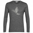Koszulka męska Icebreaker Tech Lite II LS Tee Skiing Yeti zarys gritstone heather