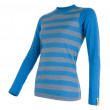 Damska koszulka Sensor Merino Wool Active dł.r. niebieski BlueStripes