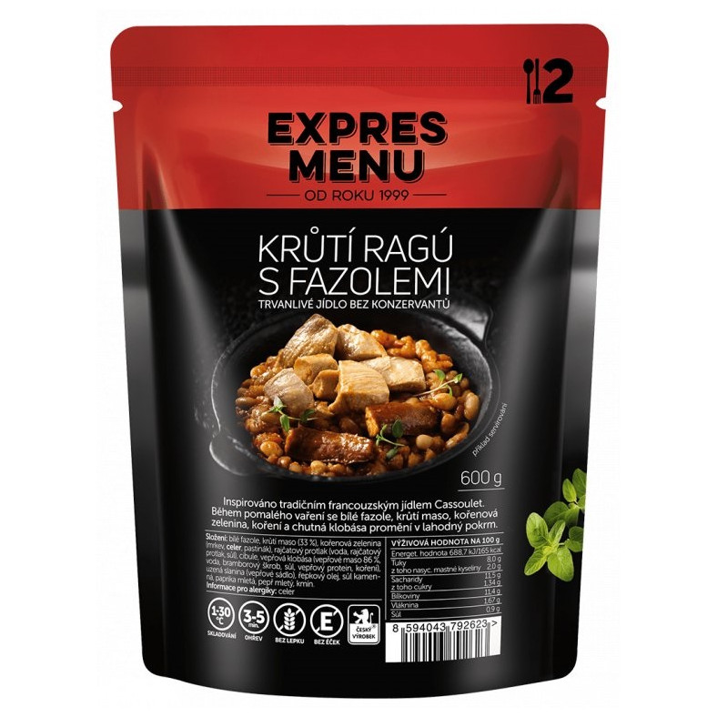 Menu Ragout Gotowe jedzenie Expres menu Ragout z indyka z fasolą 600 g | 4camping.pl
