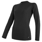 Koszulka damska Sensor DF Merino Wool dł.r. czarny Black