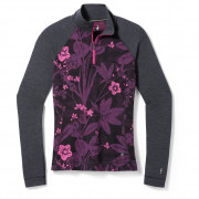 Damska koszulka Smartwool W Classic Thermal Merino BL 1/4 ZB fioletowy Purple Iris Floral