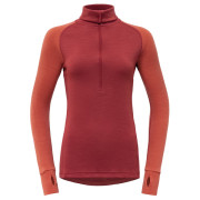 Damski golf Devold Expedition Woman Zip Neck pomarańczowy Beauty/Coral