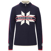 Sweter damski Dale of Norway Nåle Fem Sweater niebieski/biały Navy Offwhite Red Rose