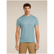 Męska koszulka Icebreaker Merino Blend 125 Cool-Lite™ Sphere SS Tee Across the Peaks jasnoniebieski FLINT BLUE