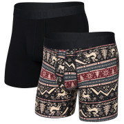 Męskie bokserki Saxx Droptemp Cooling Cotton Boxer Brf Fl 2Pk czarny caribou/black