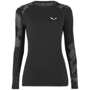 Koszulka damska Salewa Cristallo Warm Amr W L/S Tee. czarny black out