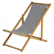 Leżak plażowy Bo-Camp Beach Chair Soho czarny/biały Black/White