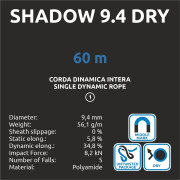 Lina wspinaczkowa Camp Shadow 9.4 Dry - 60m