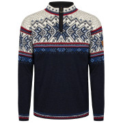 Męski sweter Dale of Norway Vail Masc Sweater ciemnoniebieski Midnightnavy Redrose Offwhite