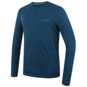 Koszulka męska MOOA MerinoSilk 160 long niebieski lagoon blue melange
