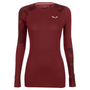 Koszulka damska Salewa Cristallo Warm Amr W L/S Tee. ciemnoczerwony 1570 - syrah