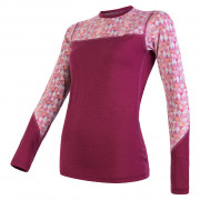 Damska koszulka Sensor Merino Impress (long sleeve) fioletowy lilla/pattern