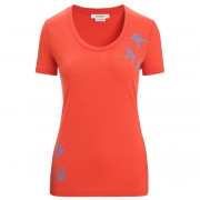 Koszulka damska Icebreaker Women Tech Lite II SS Scoop Tee Swarming Shapes pomarańczowy Vibrant Earth