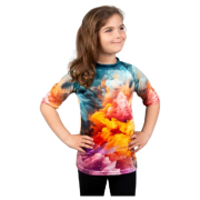 Dziecięca koszulka Drexiss All Explosion Pastel Coolmax niebieski/pomarańczowy