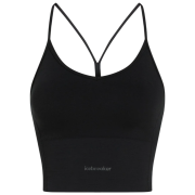 Sportowy biustonosz Icebreaker Merino Blend 260 Seamless Rib Strappy Tank czarny BLACK