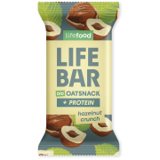 Baton Lifefood Lifebar Oat Snack Protein s lískovými oříšky BIO 40 g brązowy