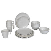 Zestaw naczyń Bo-Camp Tableware 100% Melamine Stone biały Natural