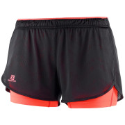 Szorty damskie Salomon Agile 2in1 Short W czarny/pomarańczowy Black/FieryCoral