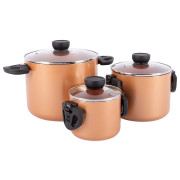 Zestaw garnków Bo-Camp Slauson 3 pcs różowy/czarny Bronz