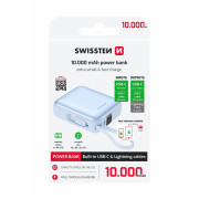 Powerbank Swissten Space 10000 mAh USB-C + Lightning niebieski modrá