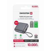 Powerbank Swissten Space 10000 mAh, 35W USB-C srebrny stříbrná