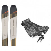 Narty skitourowe Salomon MTN 91 Carbon + pásy biały/czarny Rainy Day / Black / Neon Turmeric