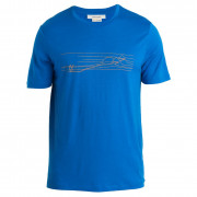 Koszulka męska Icebreaker M Tech Lite II SS Tee Ski Stripes niebieski Lazurite